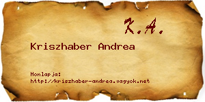 Kriszhaber Andrea névjegykártya